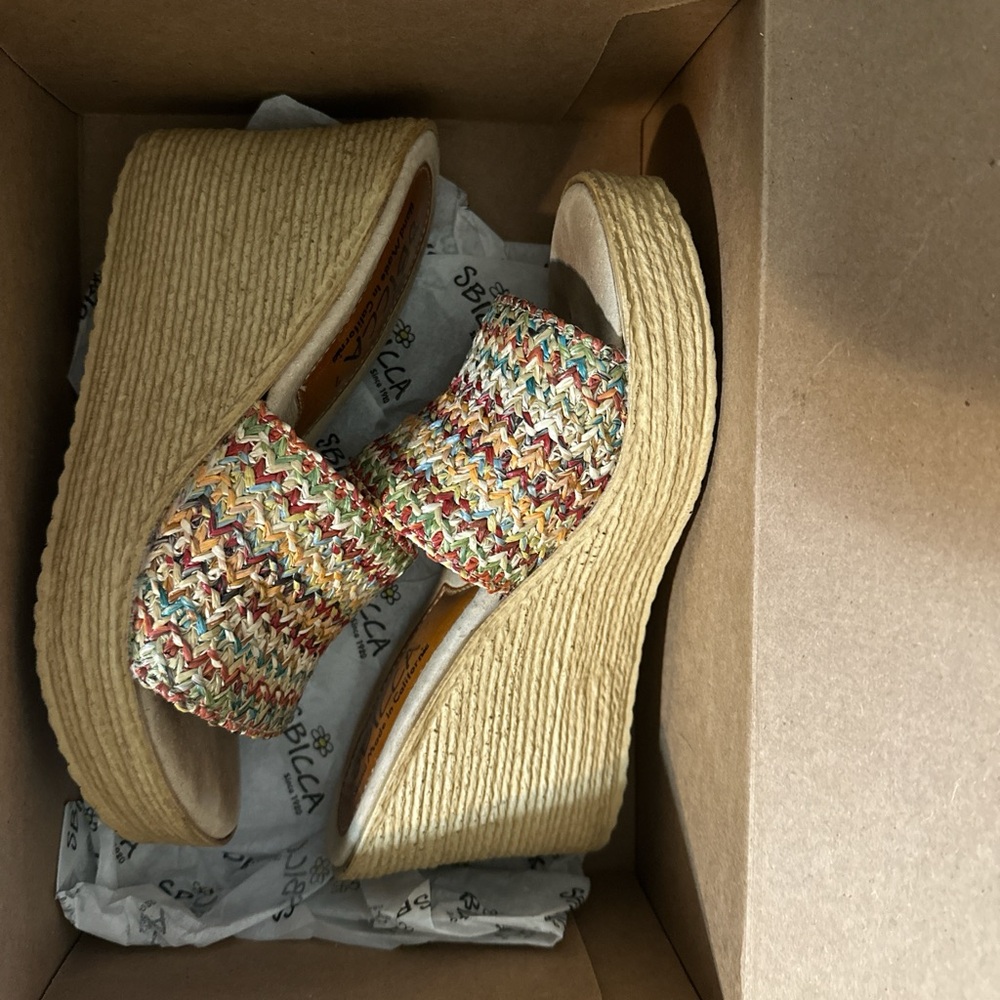 Sbicca Multicolor Woven Wedges